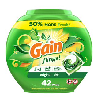 Gain Laundry Detergent Soap Pacs, Original Scent 60ct