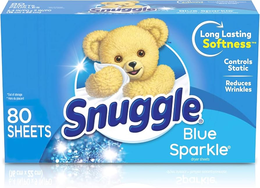 Snuggle Fabric Softener Dryer Sheets, Blue Sparkle, 40-80Count