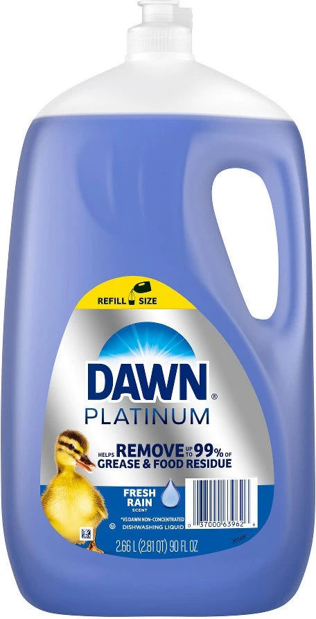 Dawn,Platinum Refreshing Rain Scent Liquid Dish Soap, 90 oz.