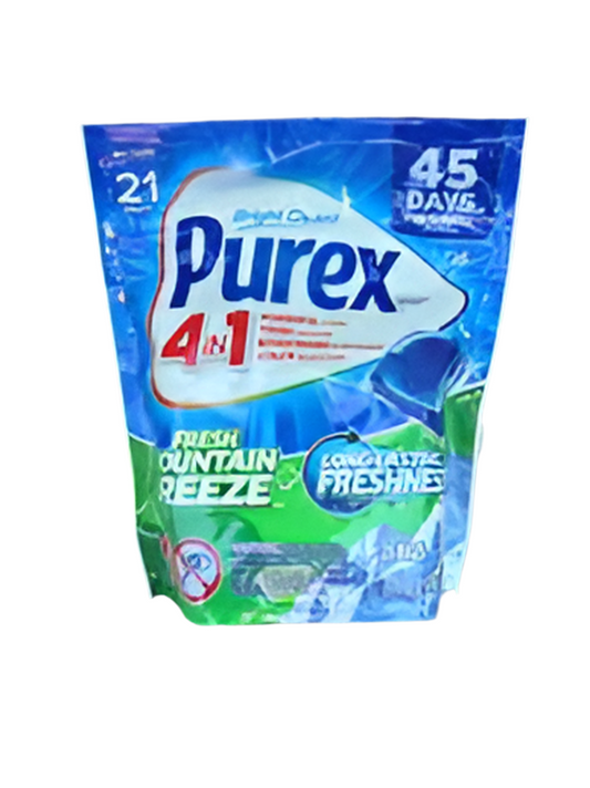 Purex 4-in-1 Laundry Detergent Pacs, Fresh Mountain Breeze, 21ct