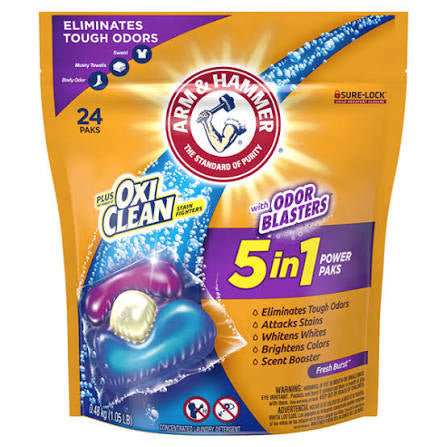 Arm n Hammer 5in1 Power Paks Odor Blaster, Long-Lasting Freshness, 24 ct