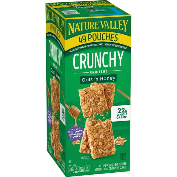 Nature Valley Oats 'n Honey Crunchy Granola Bars,49ct
