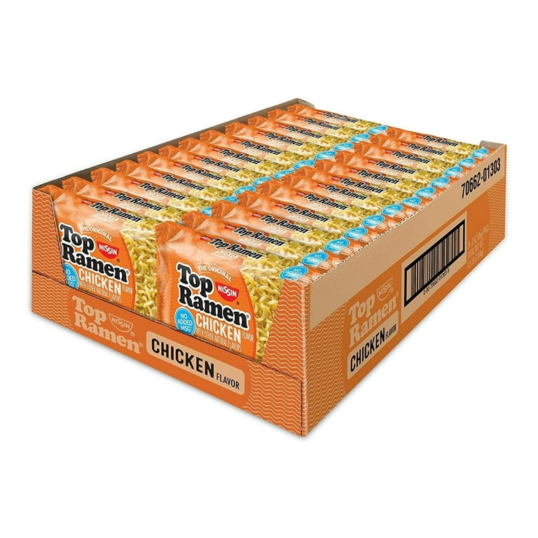 Nissin Top Ramen Chicken Flavor Noodle Soup 3 Ounce (Pack of 24)
