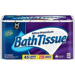 Ultra Premium Soft and Strong Bath Tissue, 2-Ply Large Roll Toilet Paper, 235 sheets, 45 rolls